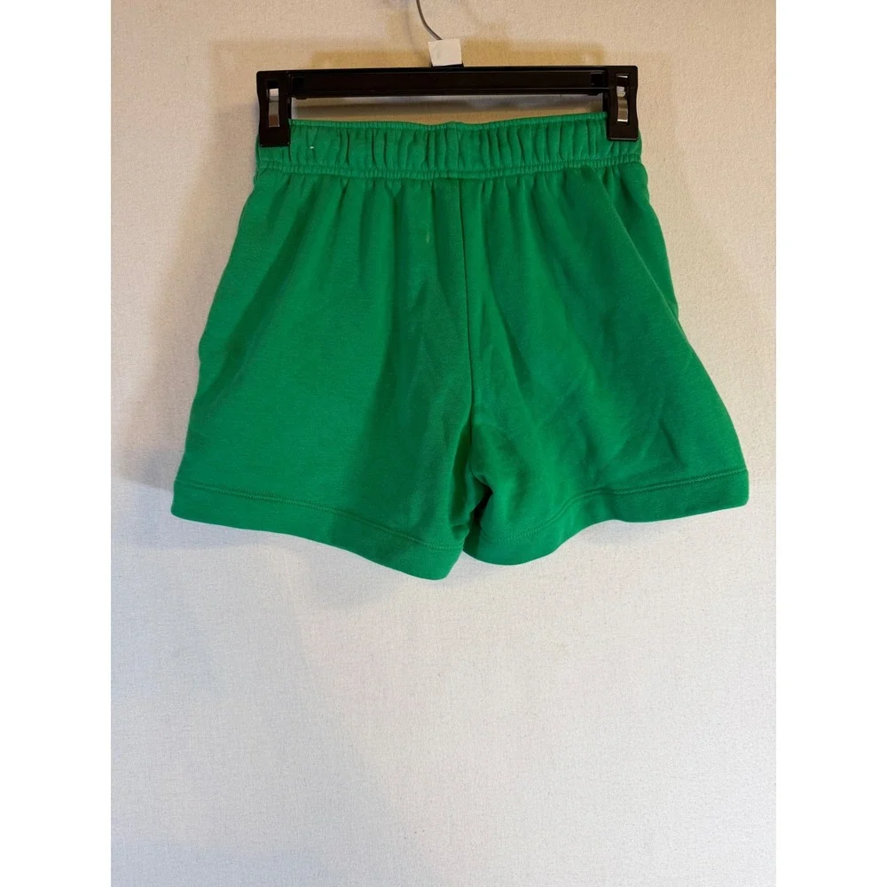 Nike Womens Sportswear Fleece Shorts Green Elastic Drawstring Logo Small